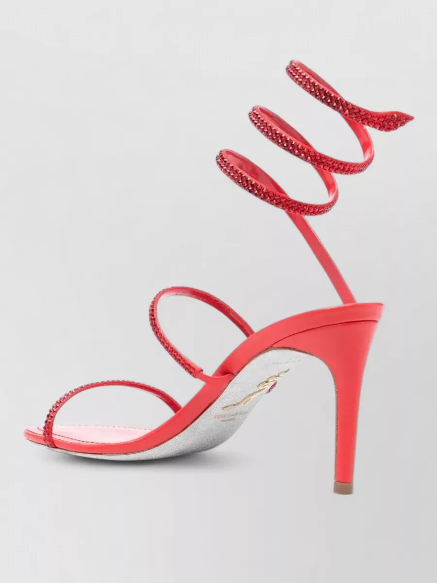 Rene Caovilla Leather Crystal-Embellished Sandals
