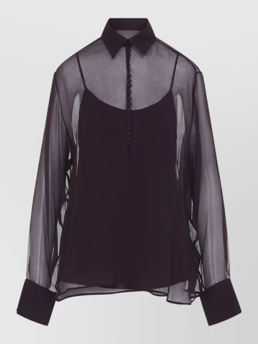Ermanno Scervino silk long-sleeve blouse