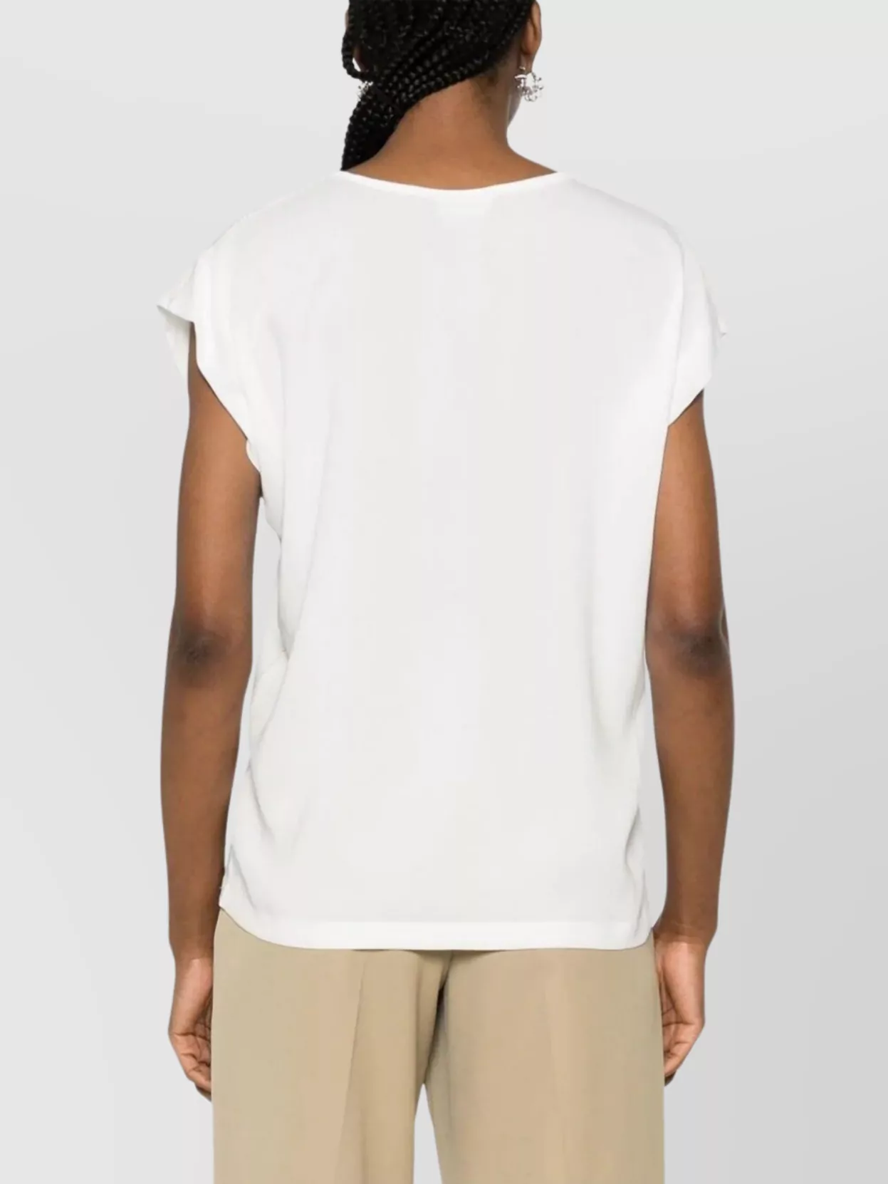 Fabiana Filippi Round Neck Top With Flattering Cap Sleeves