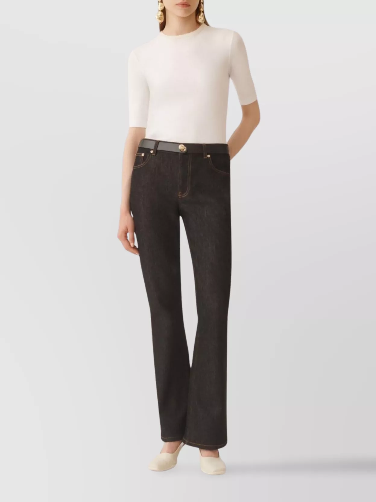 Fabiana Filippi Fitted Cotton Top Ribbed Texture In Neutral