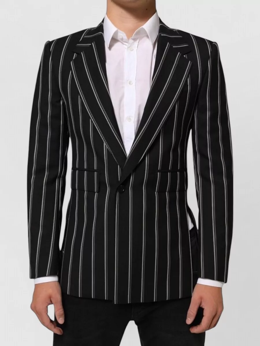 Dolce&Gabbana Striped wool single-breasted blazer