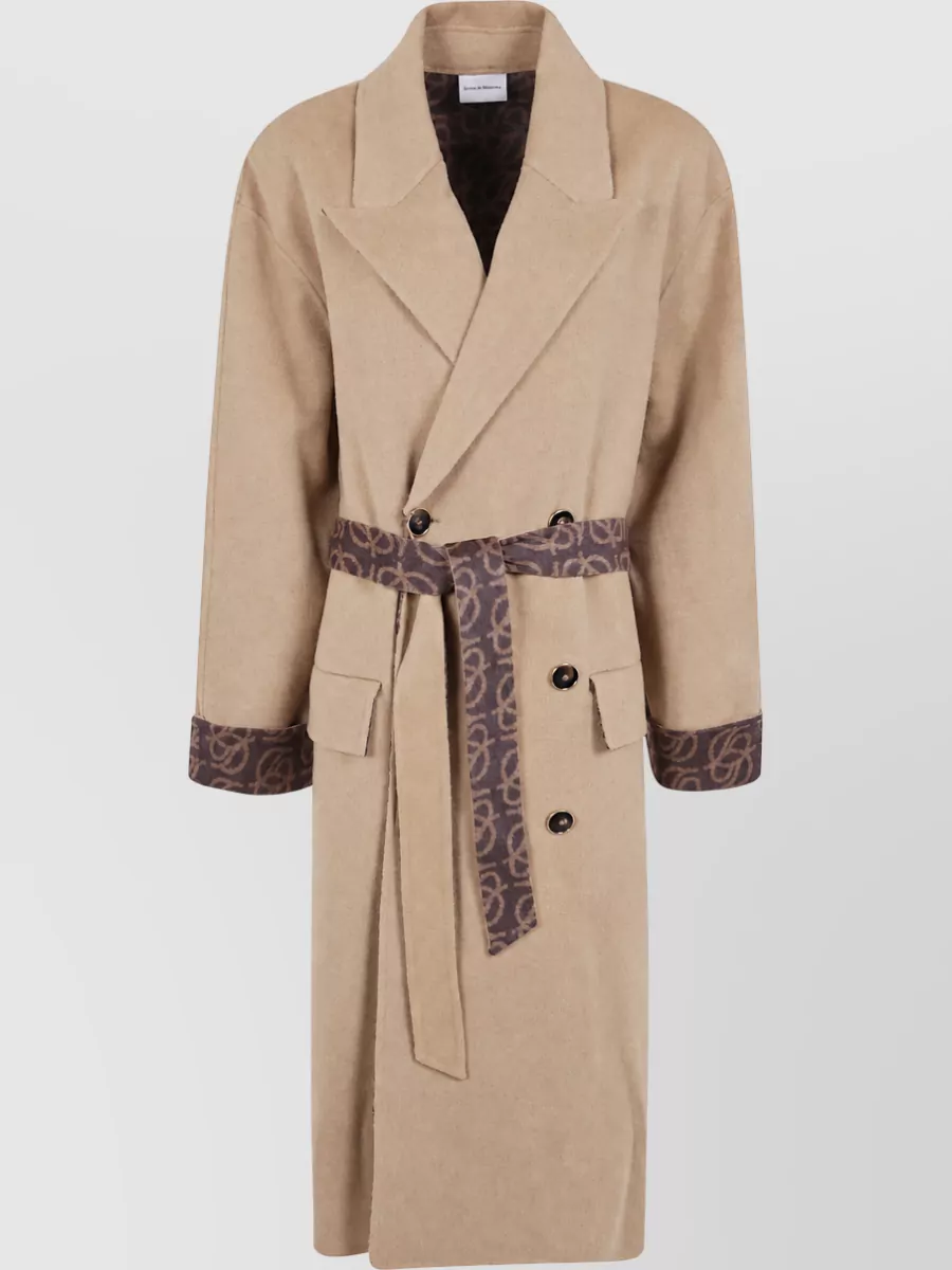 Drôle De Monsieur wool long belted coat
