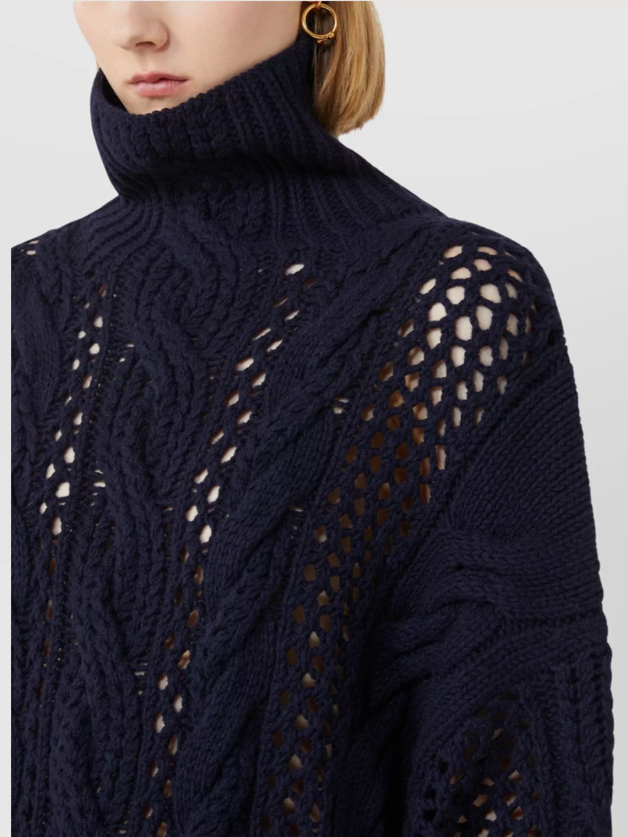 Sportmax Chunky Knit Sweater High Neck Design