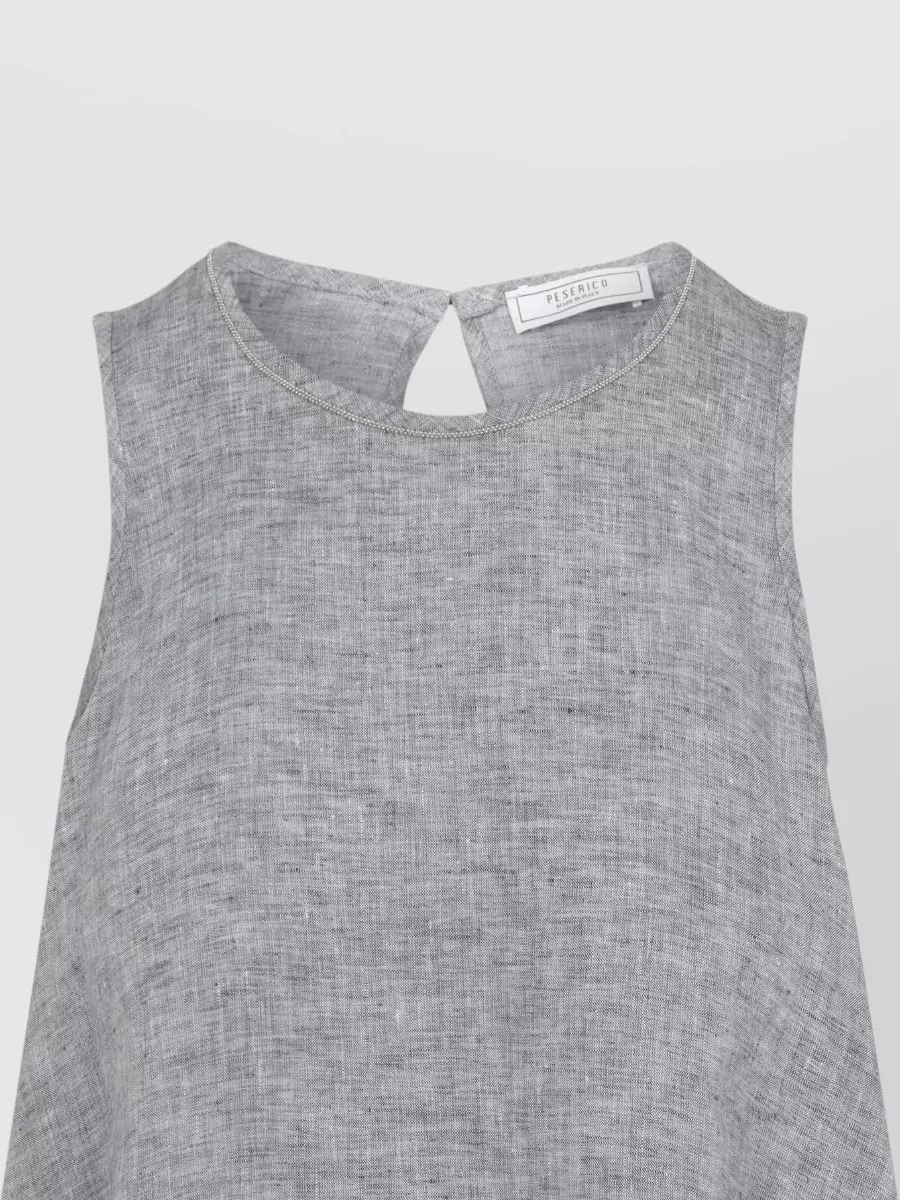 Peserico Linen Sleeveless Asymmetric Blouse