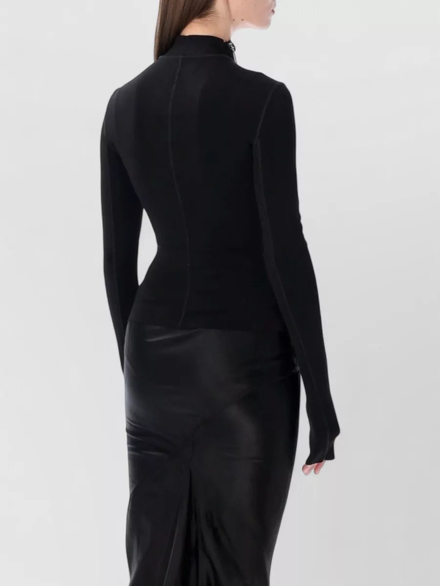 Rick Owens Gary Fitted High Collar Long Sleeve Jacket