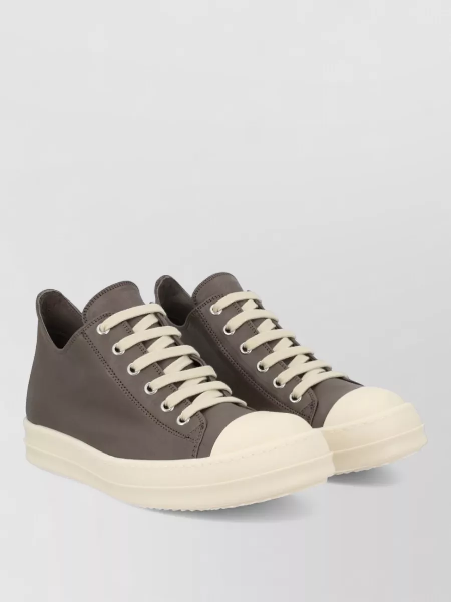 Rick Owens Low Top Sneaker Round Toe Rubber Sole
