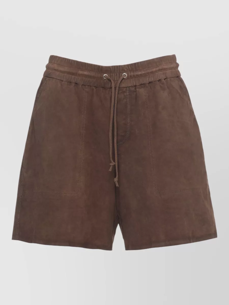 Parosh leather knee-length shorts