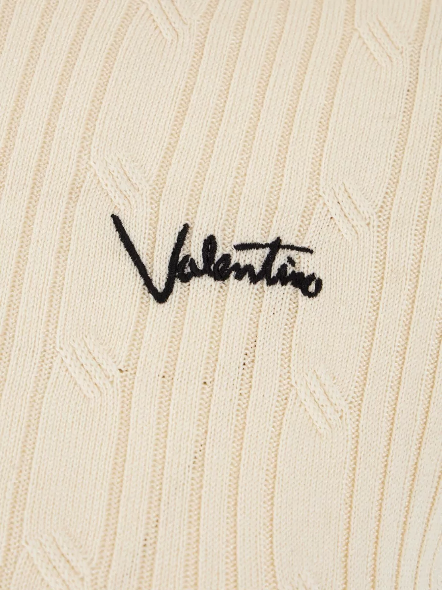 Valentino Garavani Cotton Blend Short-Sleeve Polo Top
