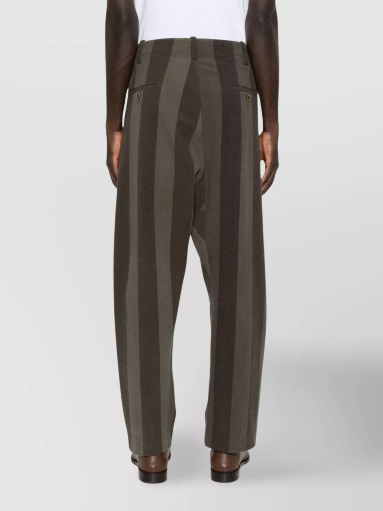 Uma Wang Striped Trousers Featuring Pockets In Green