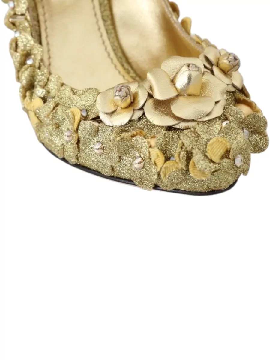 Dolce&Gabbana Floral Crystal-Embellished Mary Jane Pumps