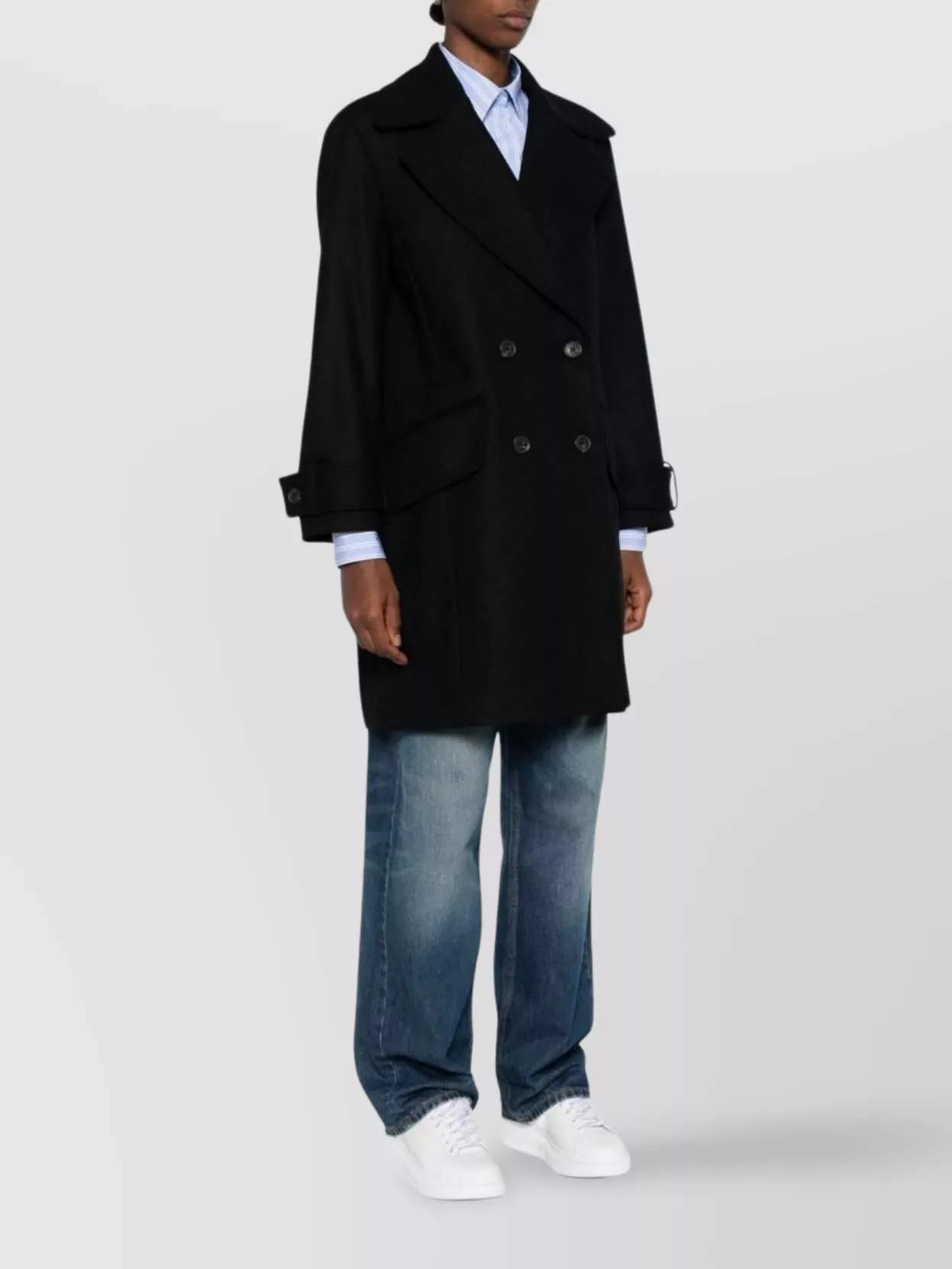 Paul Smith Double-Breasted Coat Featuring Flap Pockets