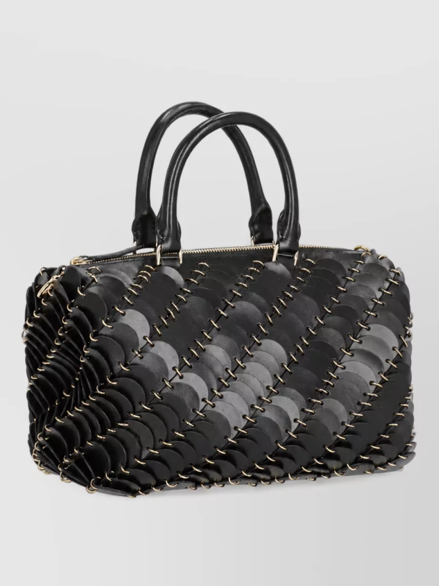 Paco Rabanne 1969 chain mail leather tote bag