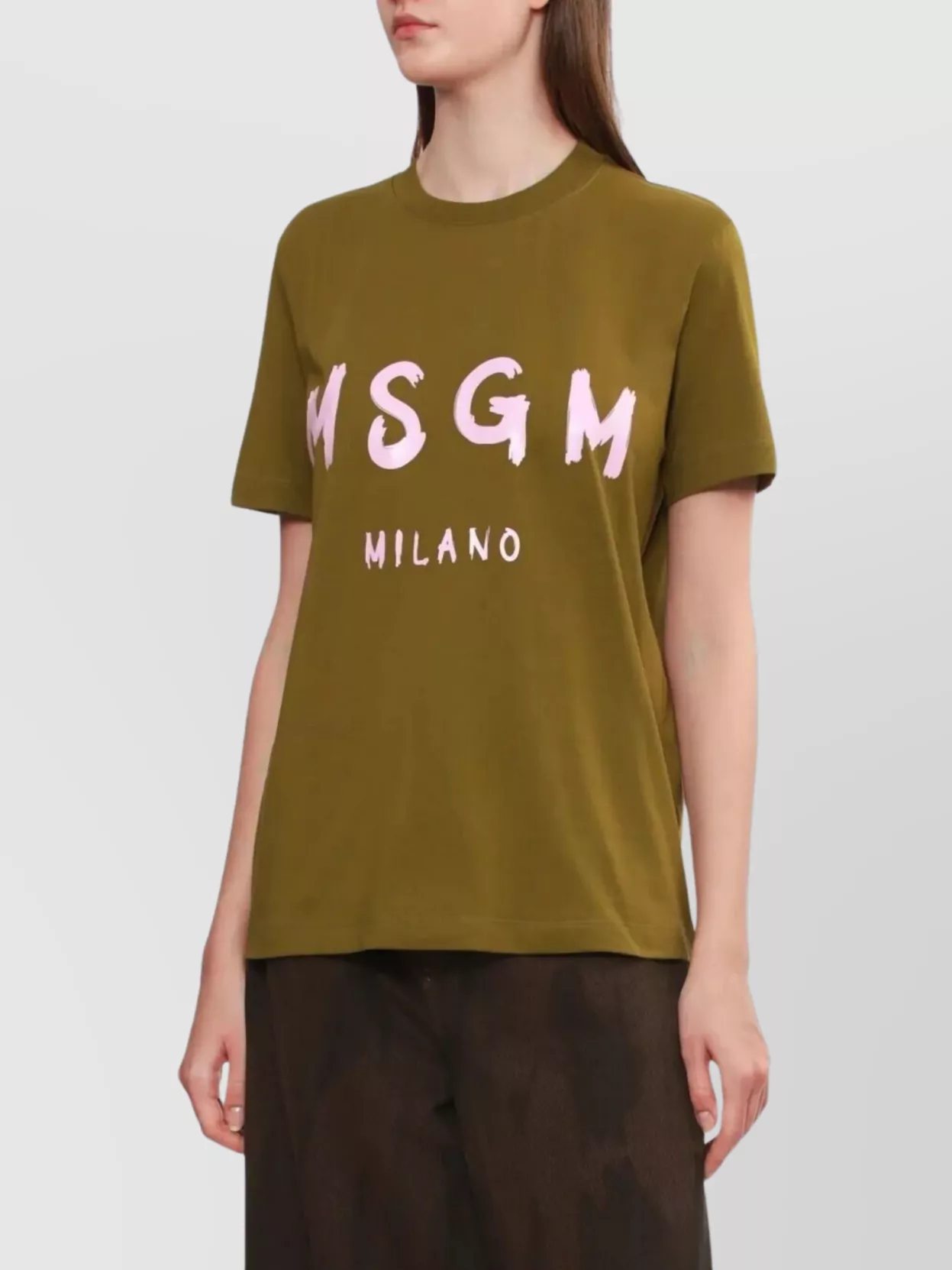 Msgm Logo Print Cotton T-Shirt