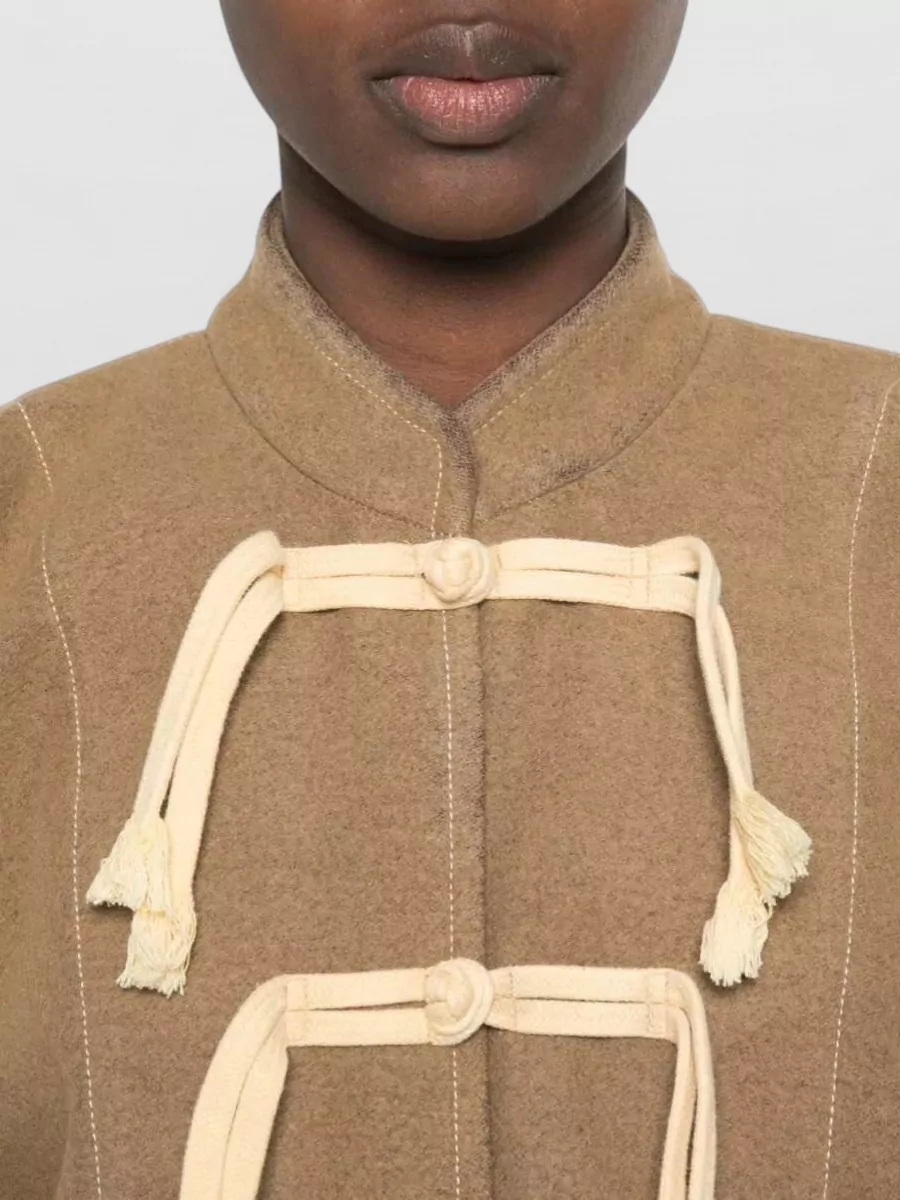 Uma Wang Wool Tassel-Detail Single-Breasted Coat