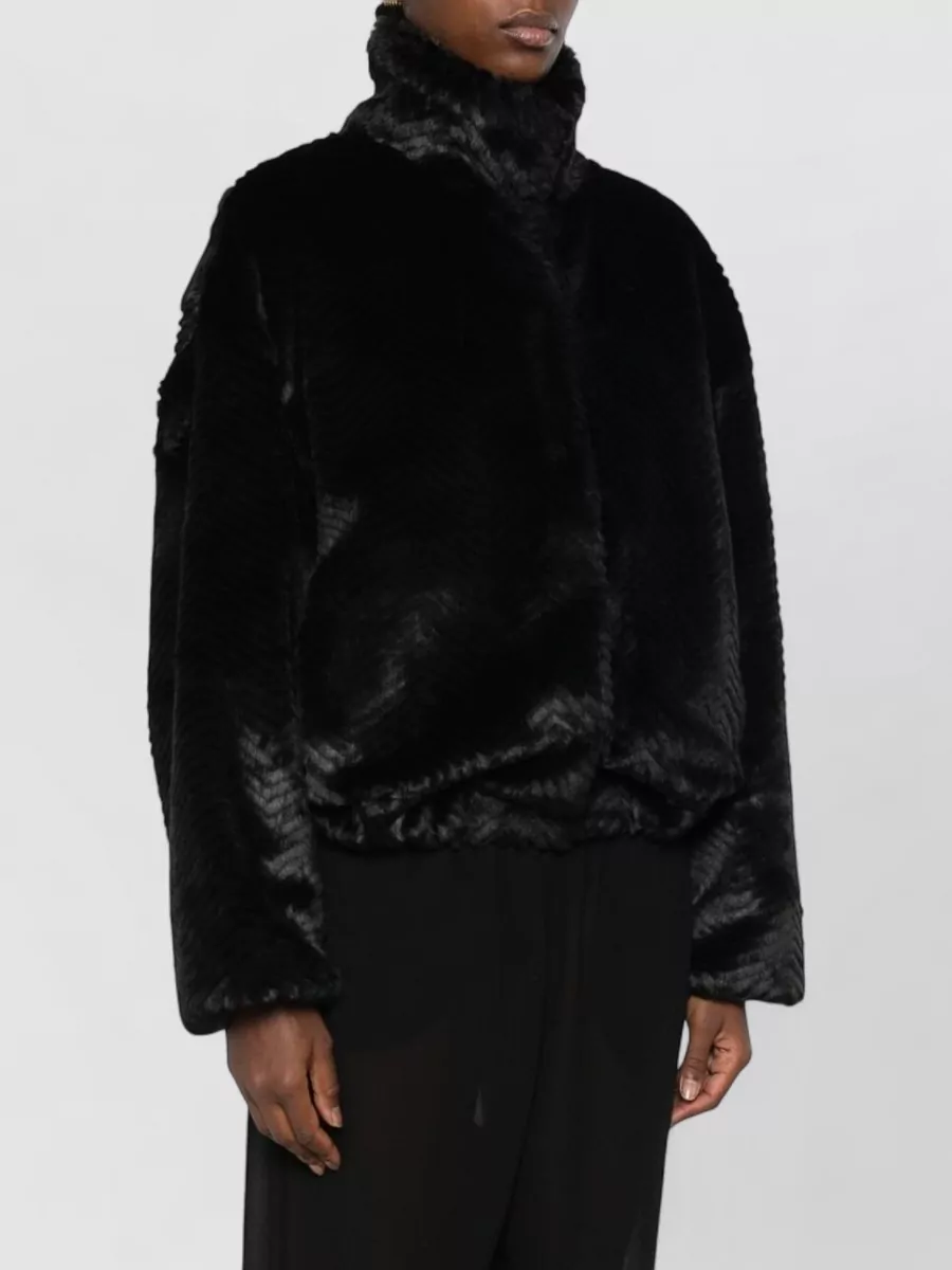 Forte Forte Chevron Faux Fur Bomber Jacket