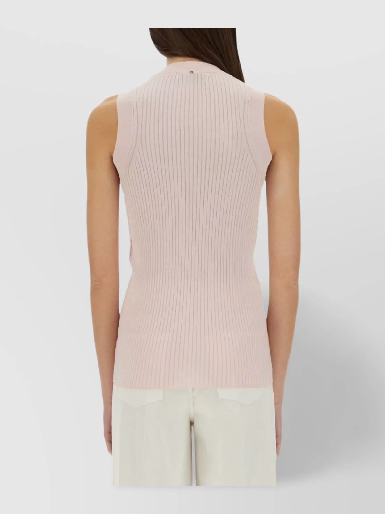 Sportmax Fitted Sleeveless Ribbed Crew Neck Top