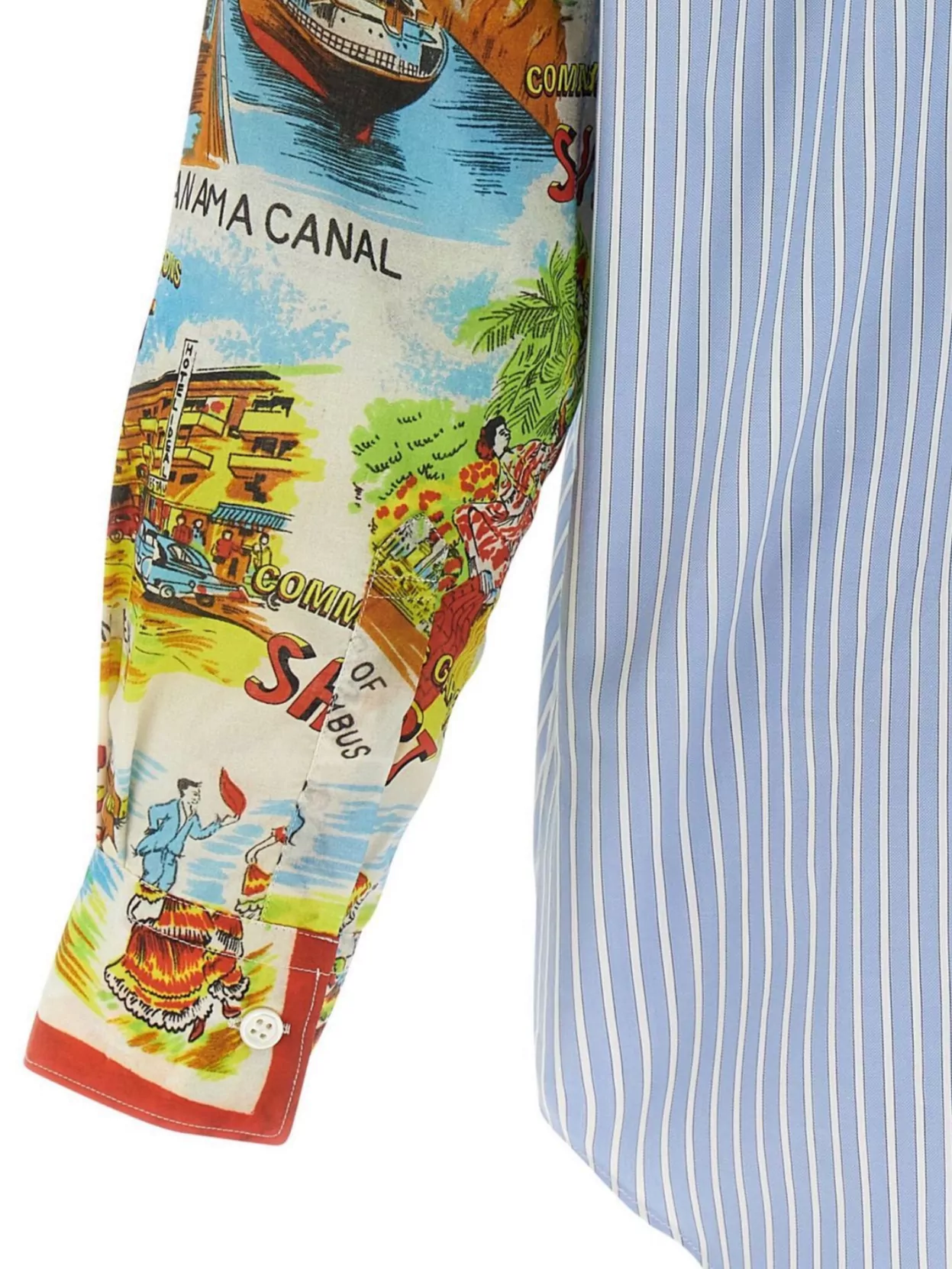 Comme Des Garçons Striped Shirt Featuring Graphic Sleeves