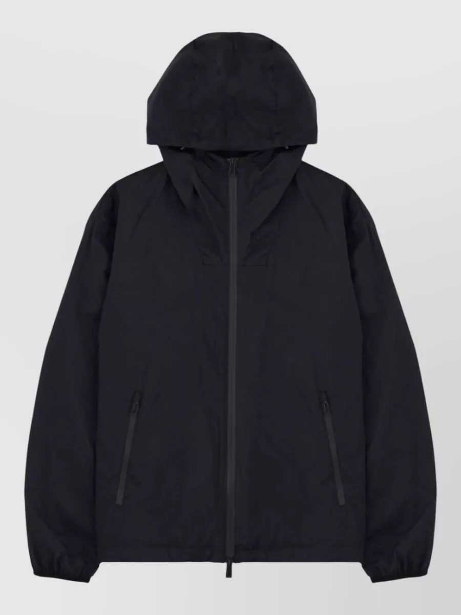 Emporio Armani Textured Hooded Zip Nylon Jacket