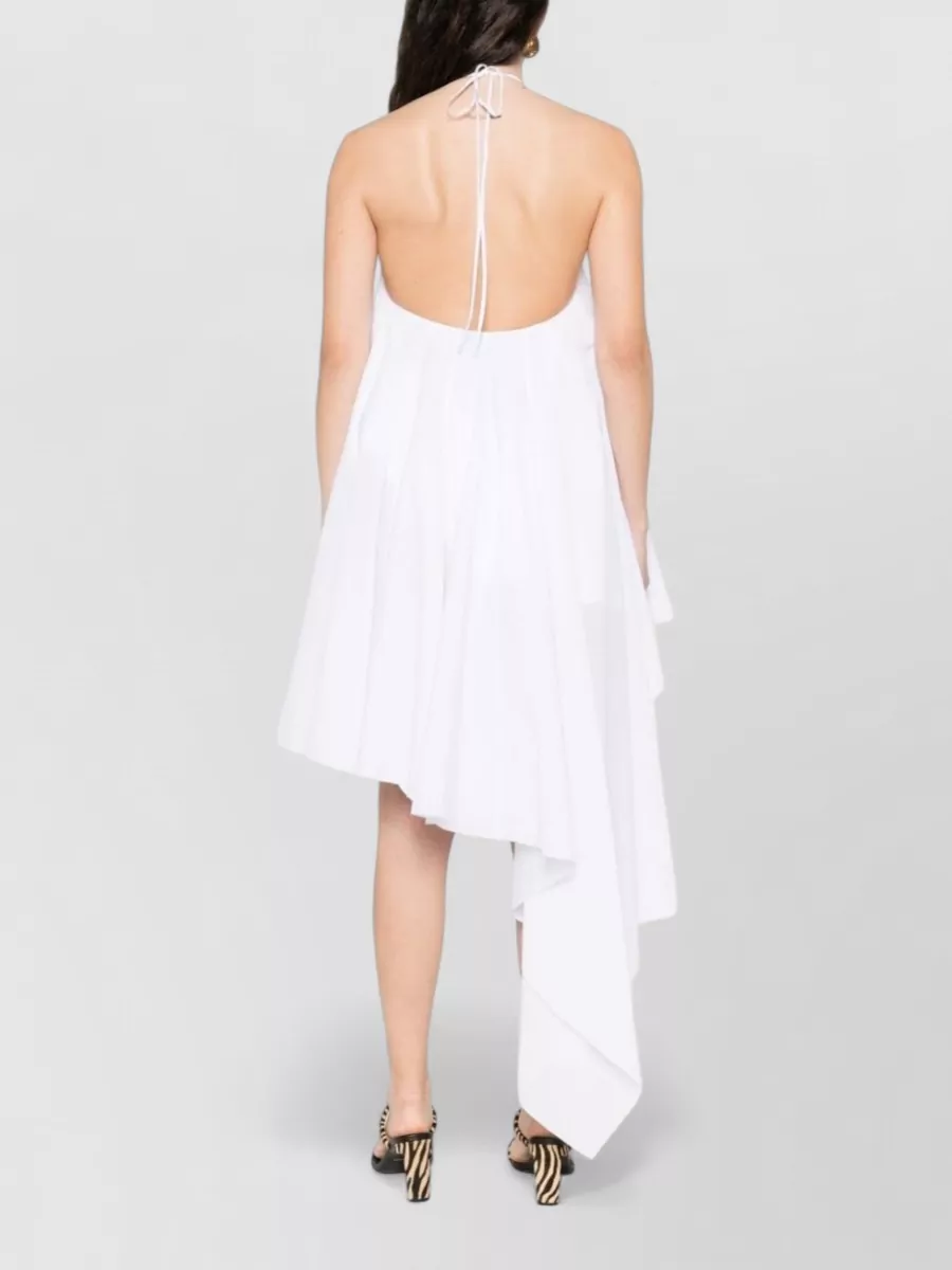 Jacquemus Halter Neck Layered Pleated Backless Dress