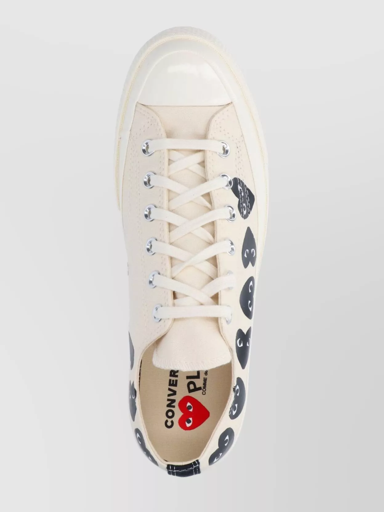 Comme Des Garçons Play Heart Print Canvas Low Top Sneakers