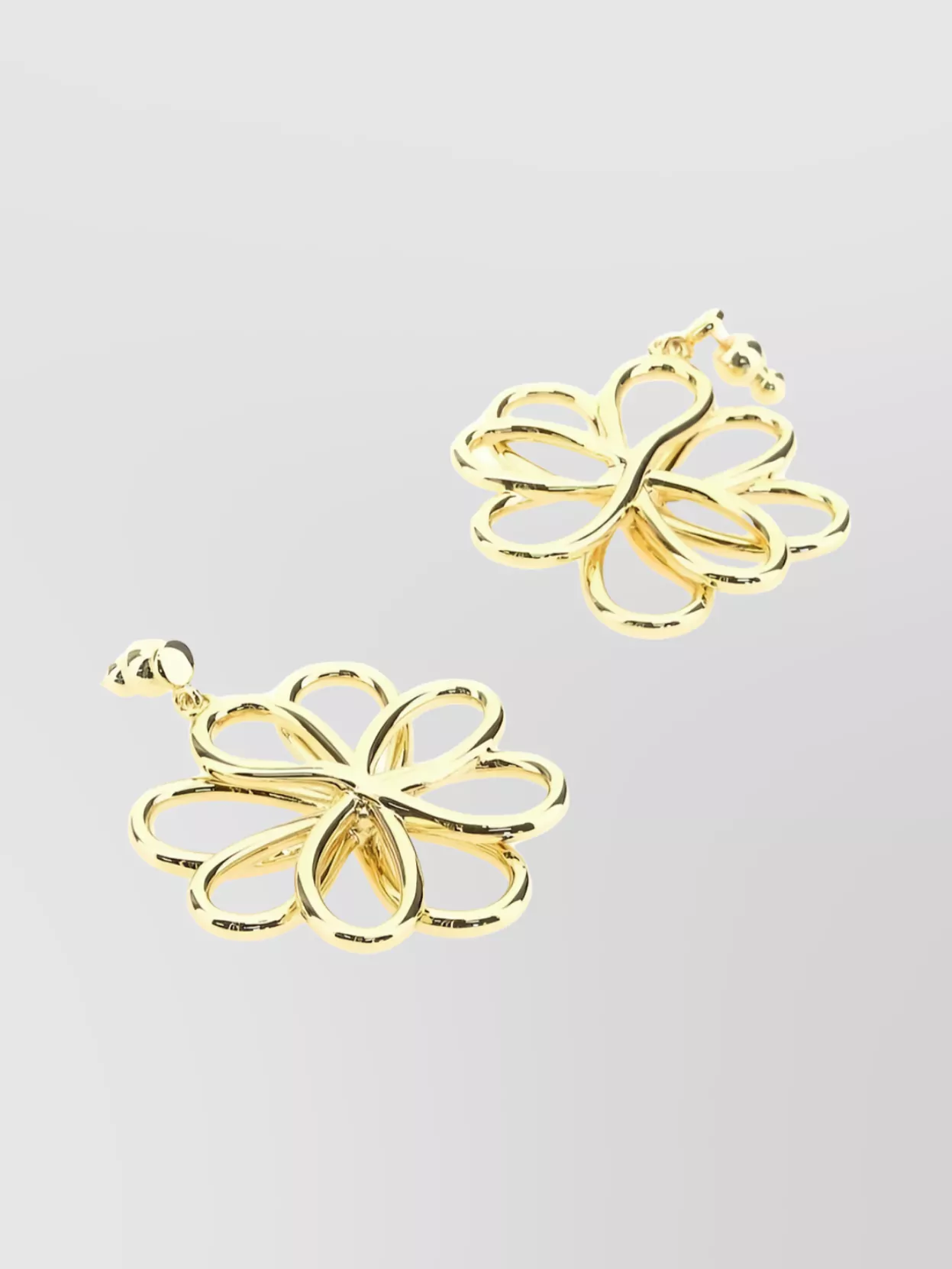 Shop Cult Gaia Gold-tone Floral Stud Earrings In Cream