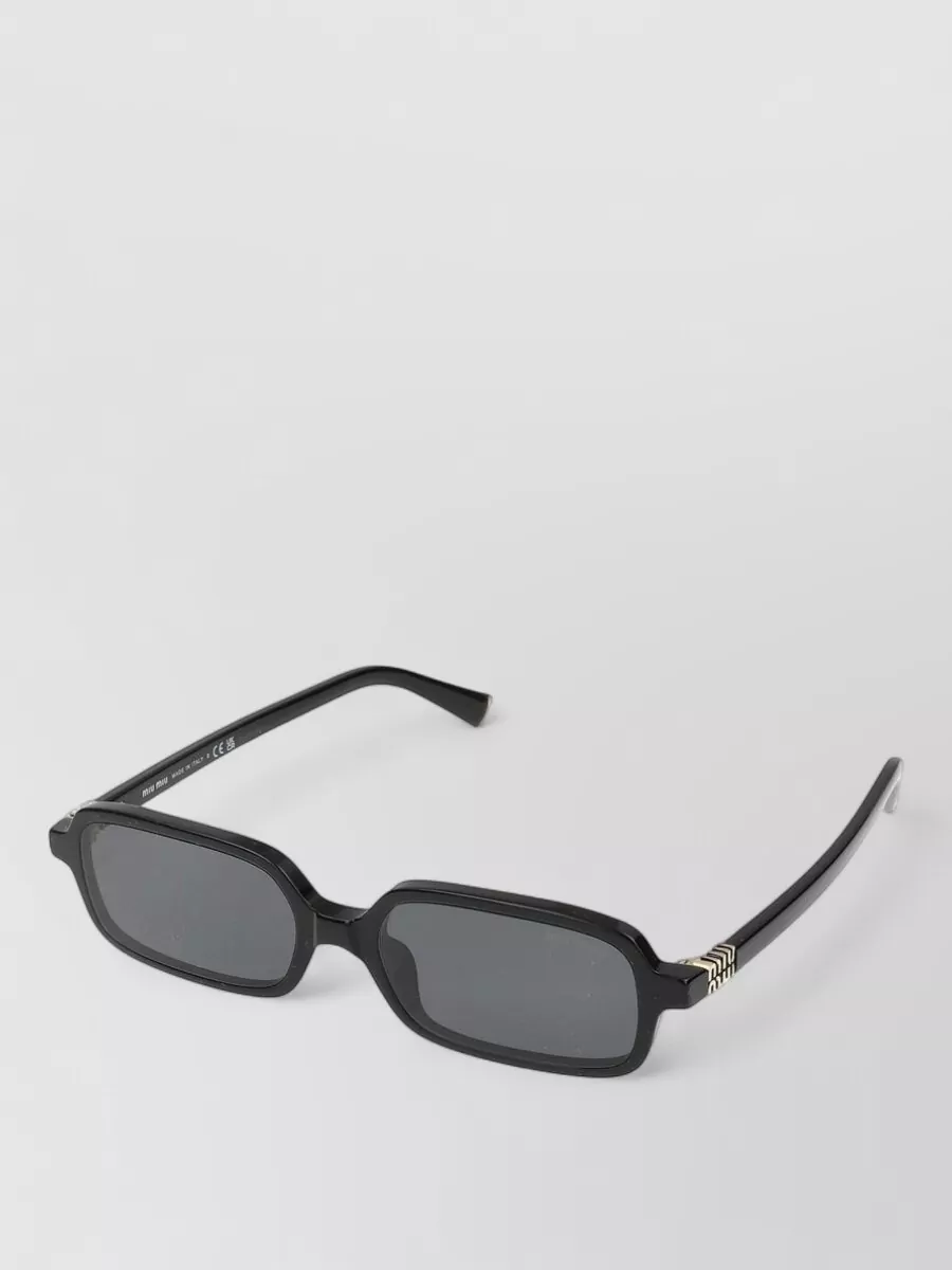 Miu Miu Sunglasses Rectangular Frame Dark Lenses Gold-tone In Transparent