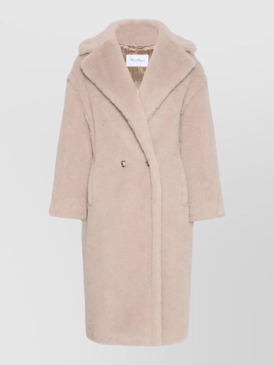 Max Mara alpaca wool silk oversized double-breasted coat