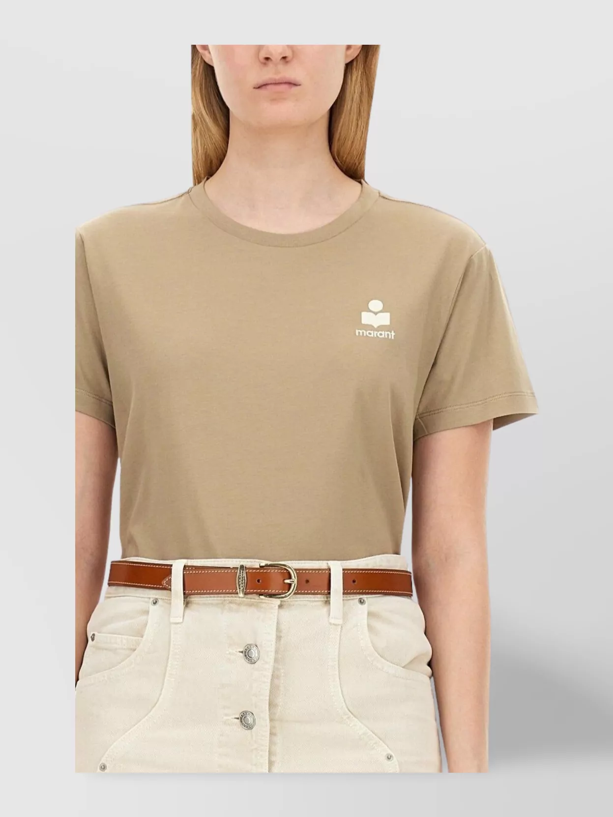 Shop Isabel Marant Étoile "aby" Crew Neck Regular Fit T-shirt