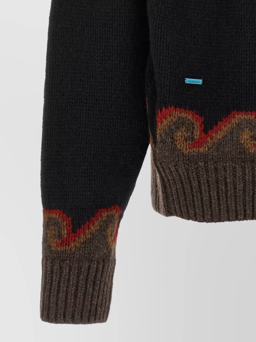 Alanui Fair Isle Hooded Wool Cardigan