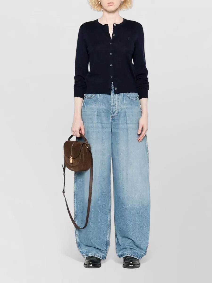 Ralph Lauren Long Sleeve Cardigan Ribbed Cuffs Hem