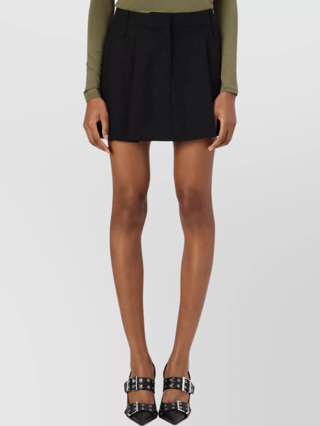 Pinko Pleated Mini Skirts Belt Loops