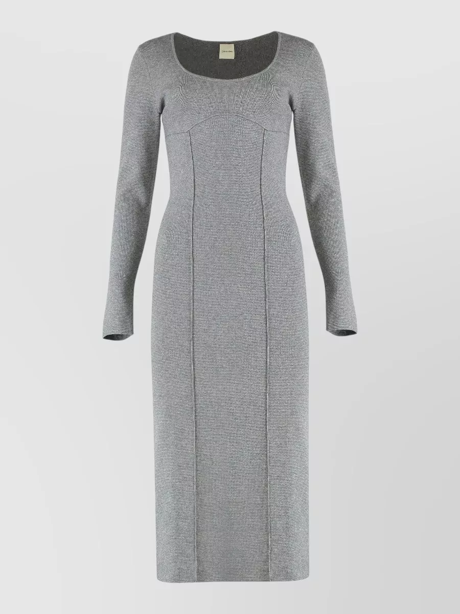 Calvin Klein milano knit slim-fit long-sleeve midi dress