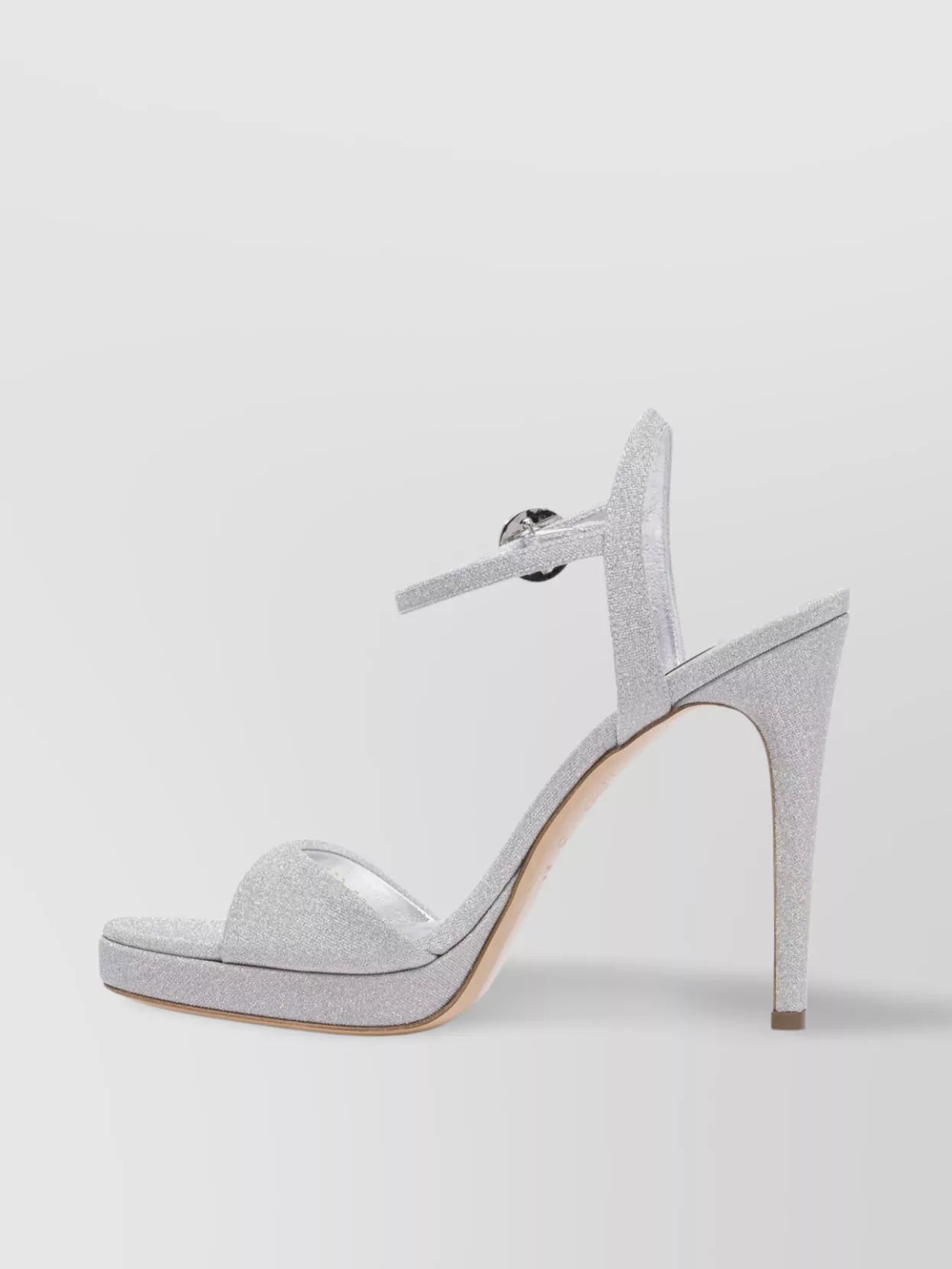 Casadei Sparkling Ankle Strap Open Toe Pumps In Grey