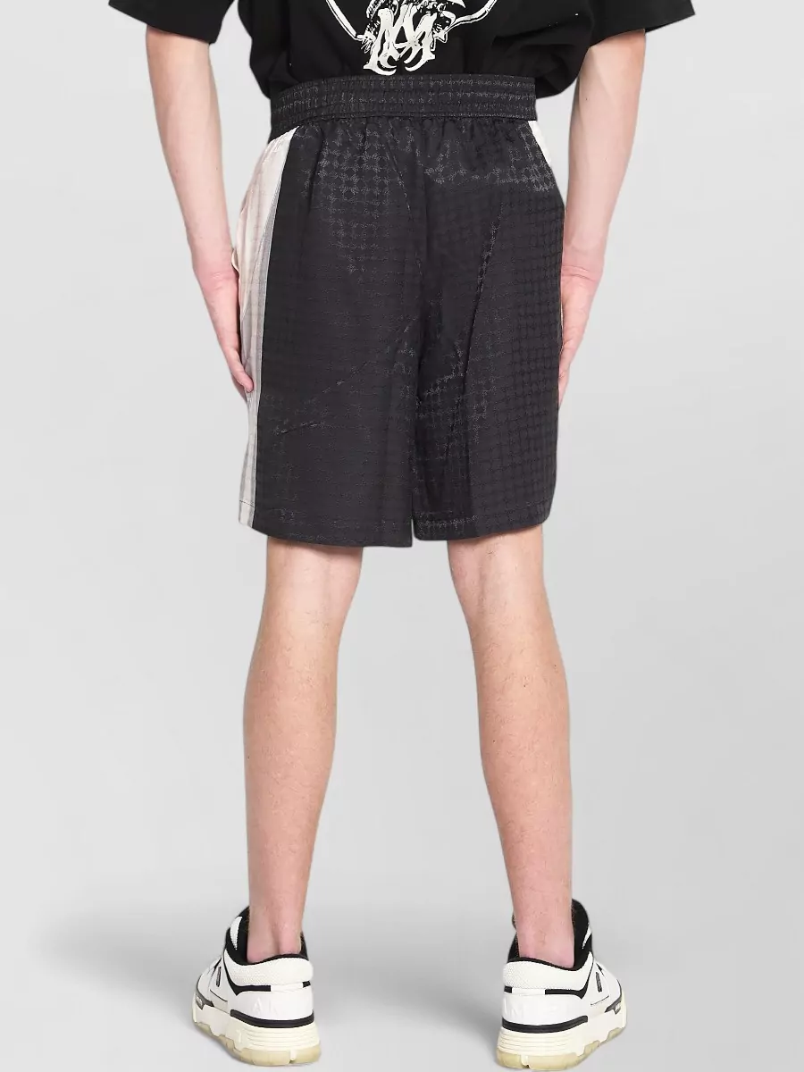 Amiri Logo Print Viscose Mid-Rise Wide-Leg Tailored Shorts