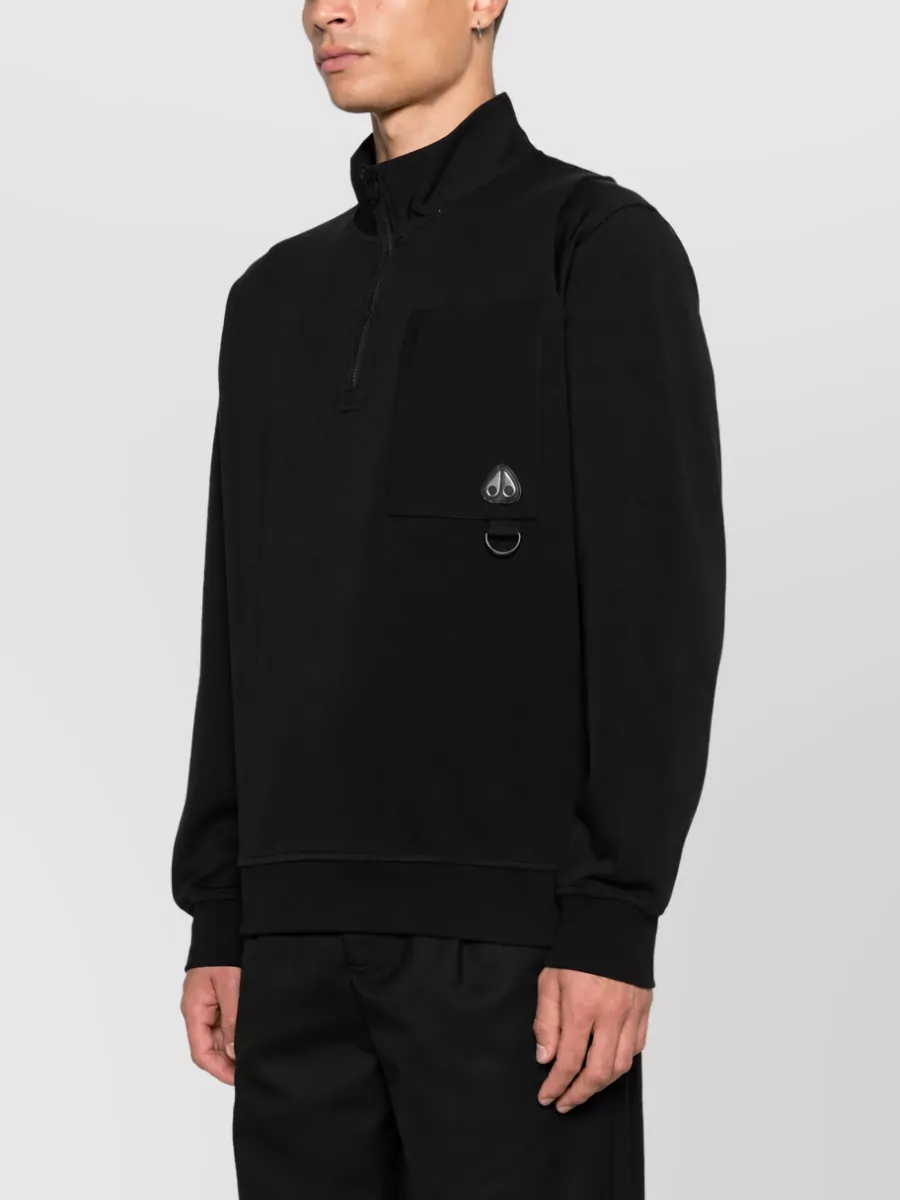 Moose Knuckles High-Neck Half-Zip Cotton Sweatshirt