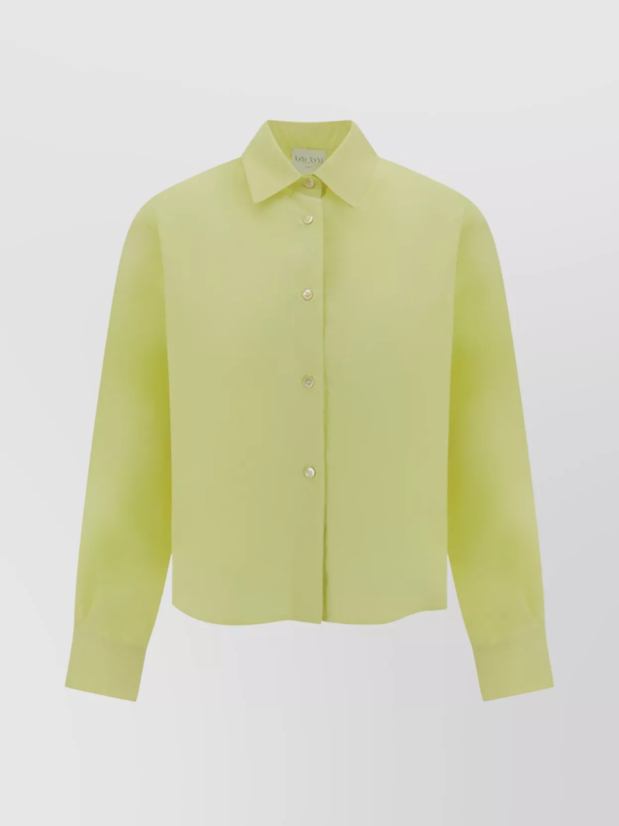 Shop Forte Forte Collared Cropped Shirt With Back Pleat Detail
