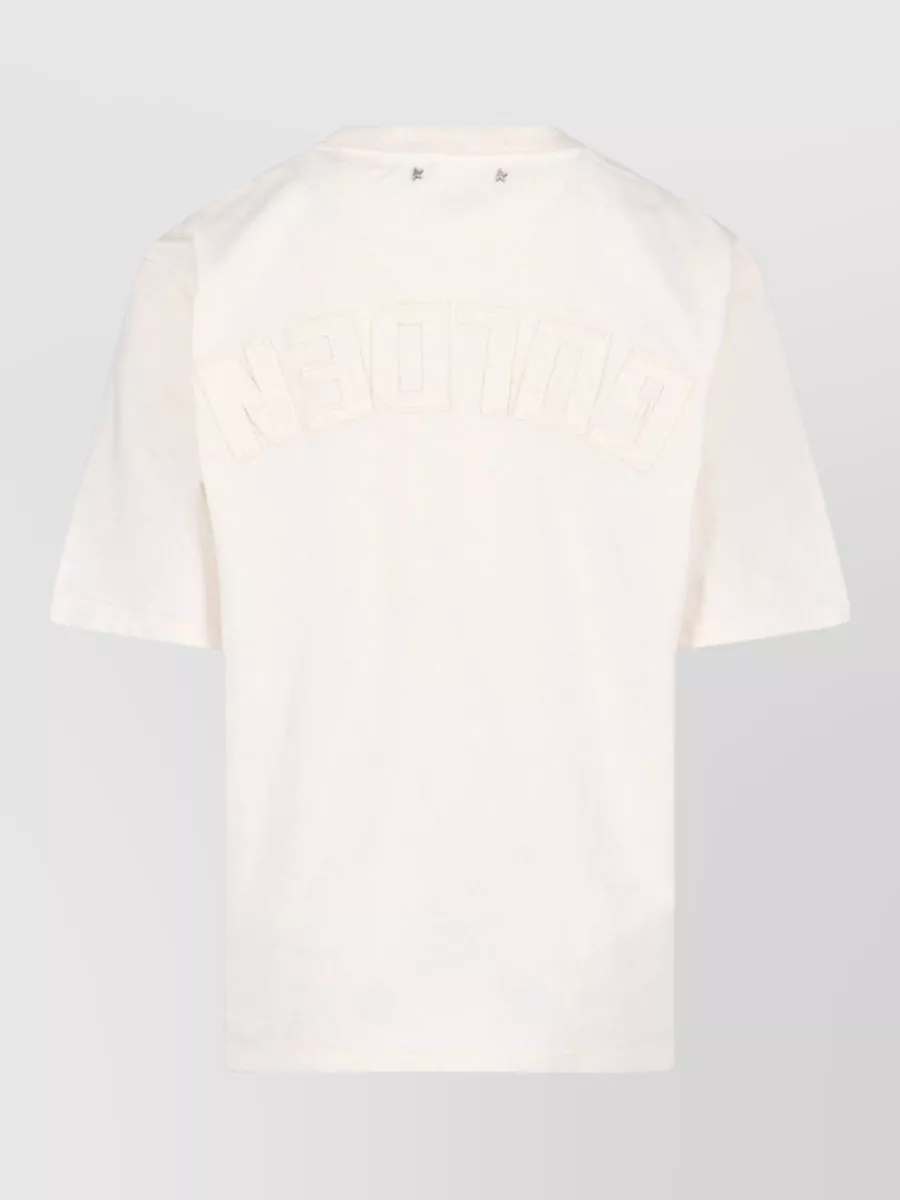 Golden Goose Short Sleeve Crew Neck Top Embroidered Detail