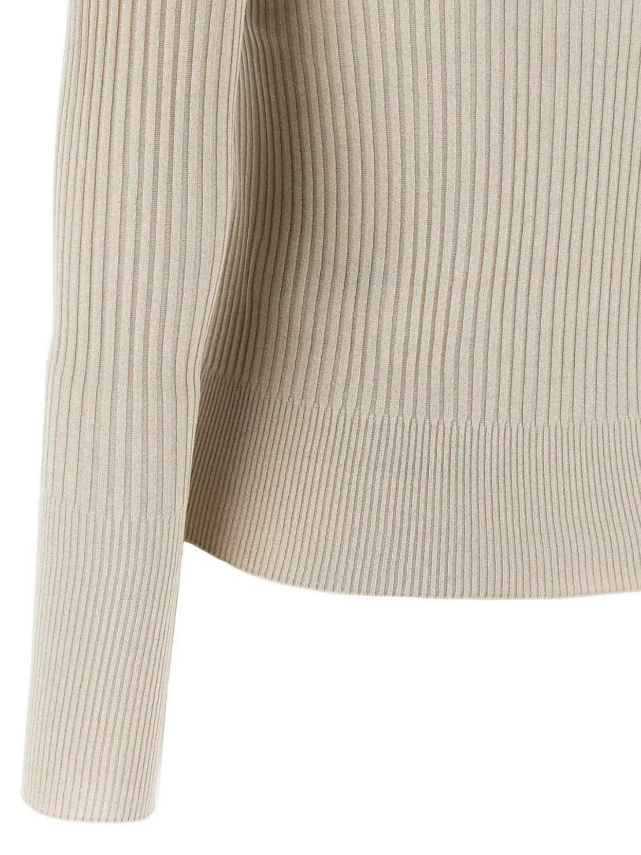 Peserico Collared Ribbed Polo Shirt With Long Sleeves In White