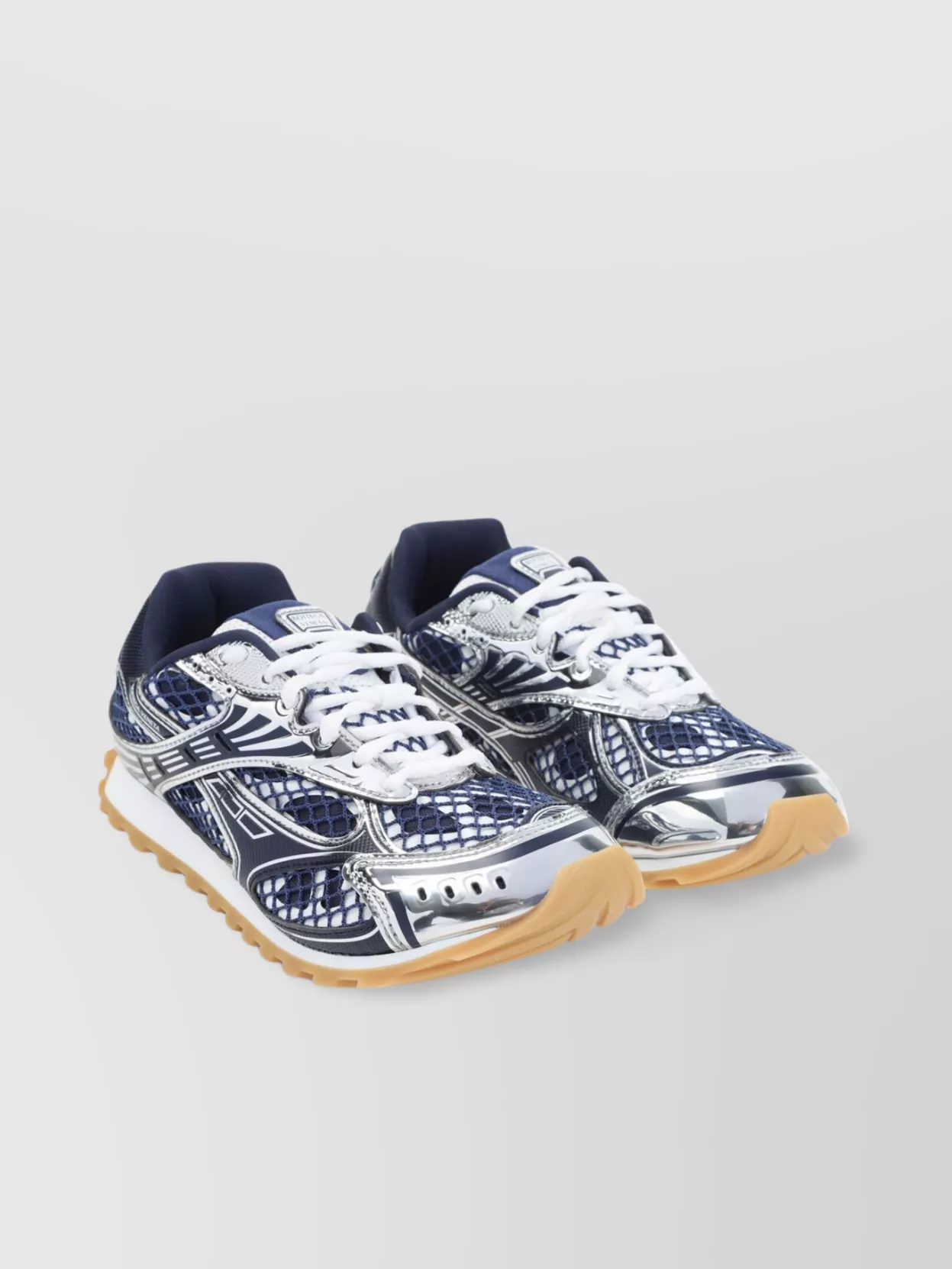 Bottega Veneta Silver Mesh Orbit Sneakers