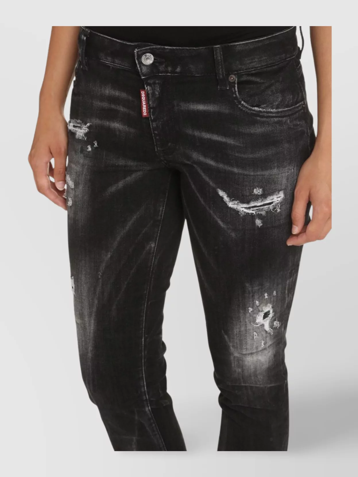 DSQUARED2 CROPPED JEANS STRETCH EN COTON