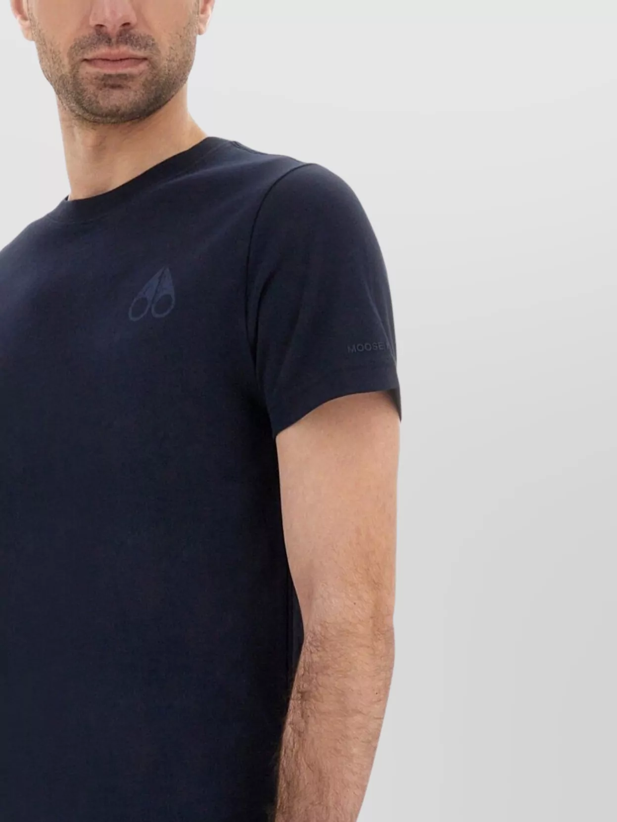 Moose Knuckles Back Print Short Sleeves Crew Neck