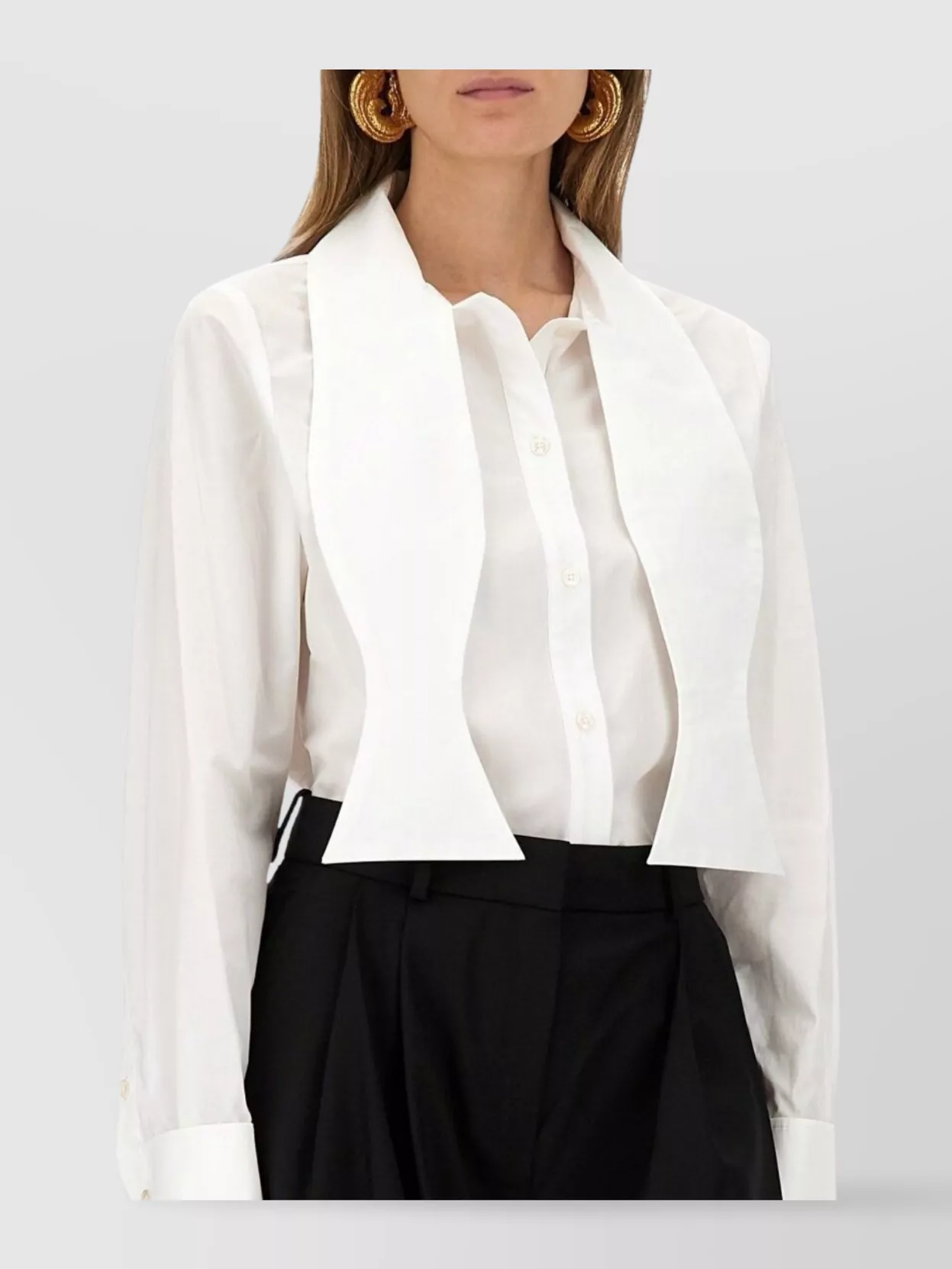 Nina Ricci Long Sleeve Top With Buttoned Cuffs And Collar