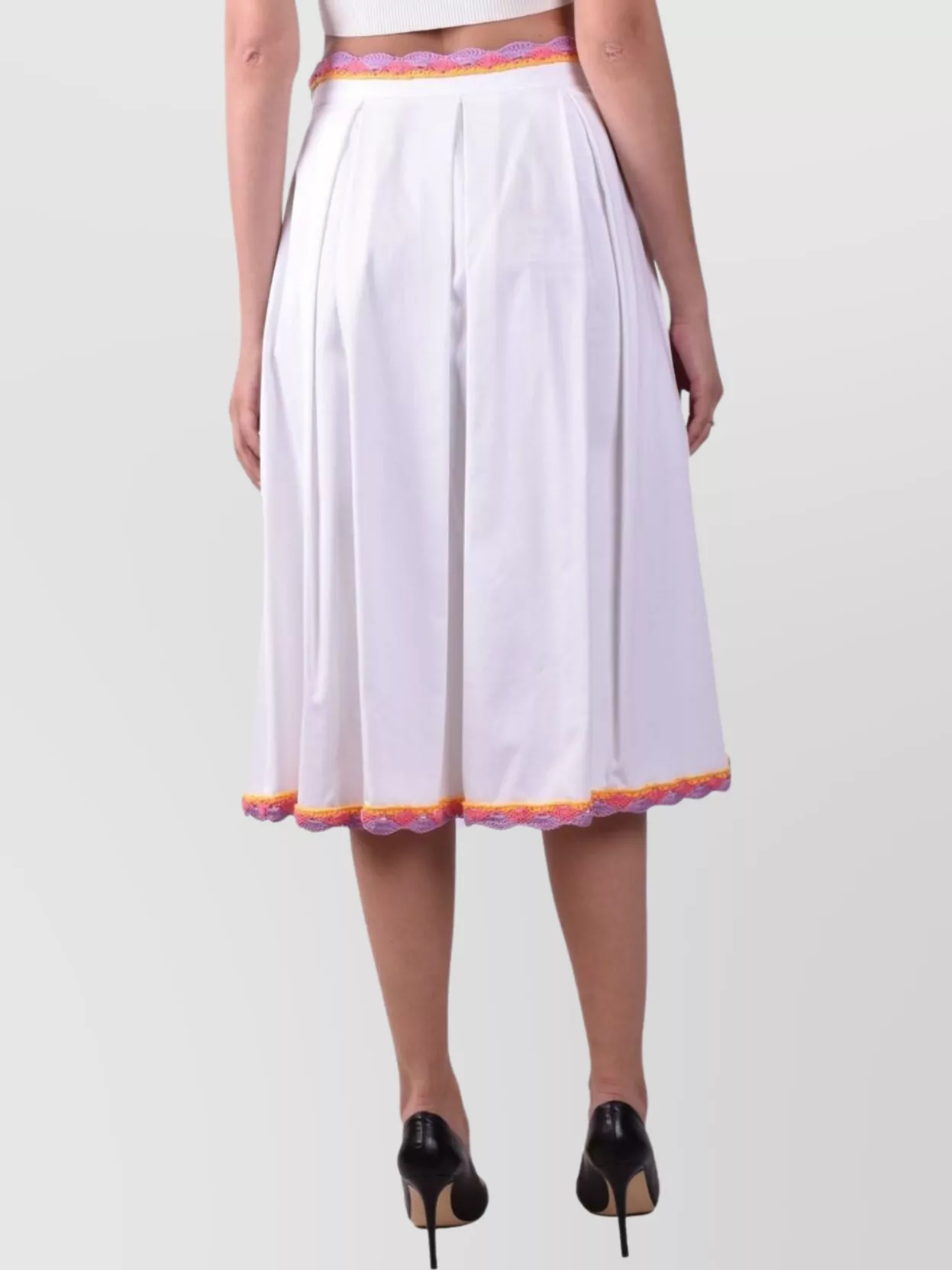 Moschino Waist A-Line Pleated Trim Skirts