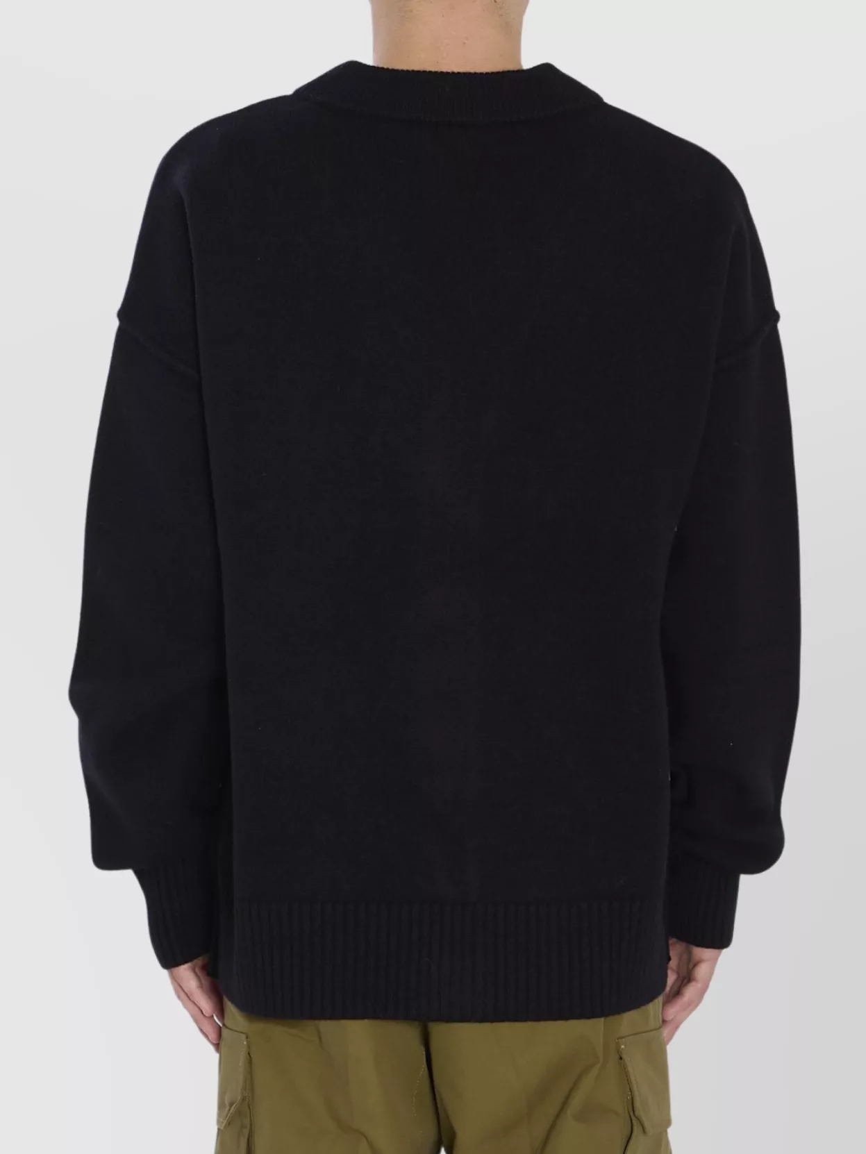 Ami Alexandre Mattiussi Ami Paris Ami Paris De Coeur Wool Cardigan In Black