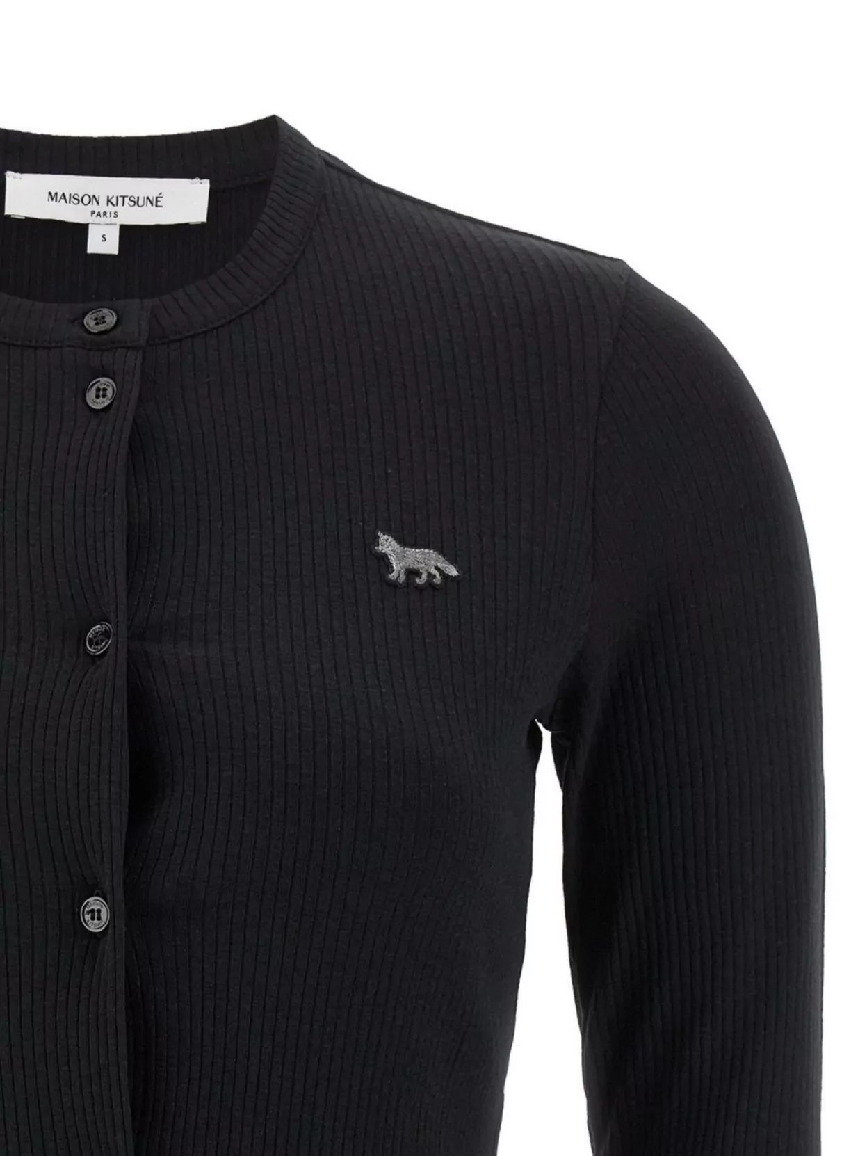 Maison Kitsuné Cozy Knit Cardigan Crew Neck