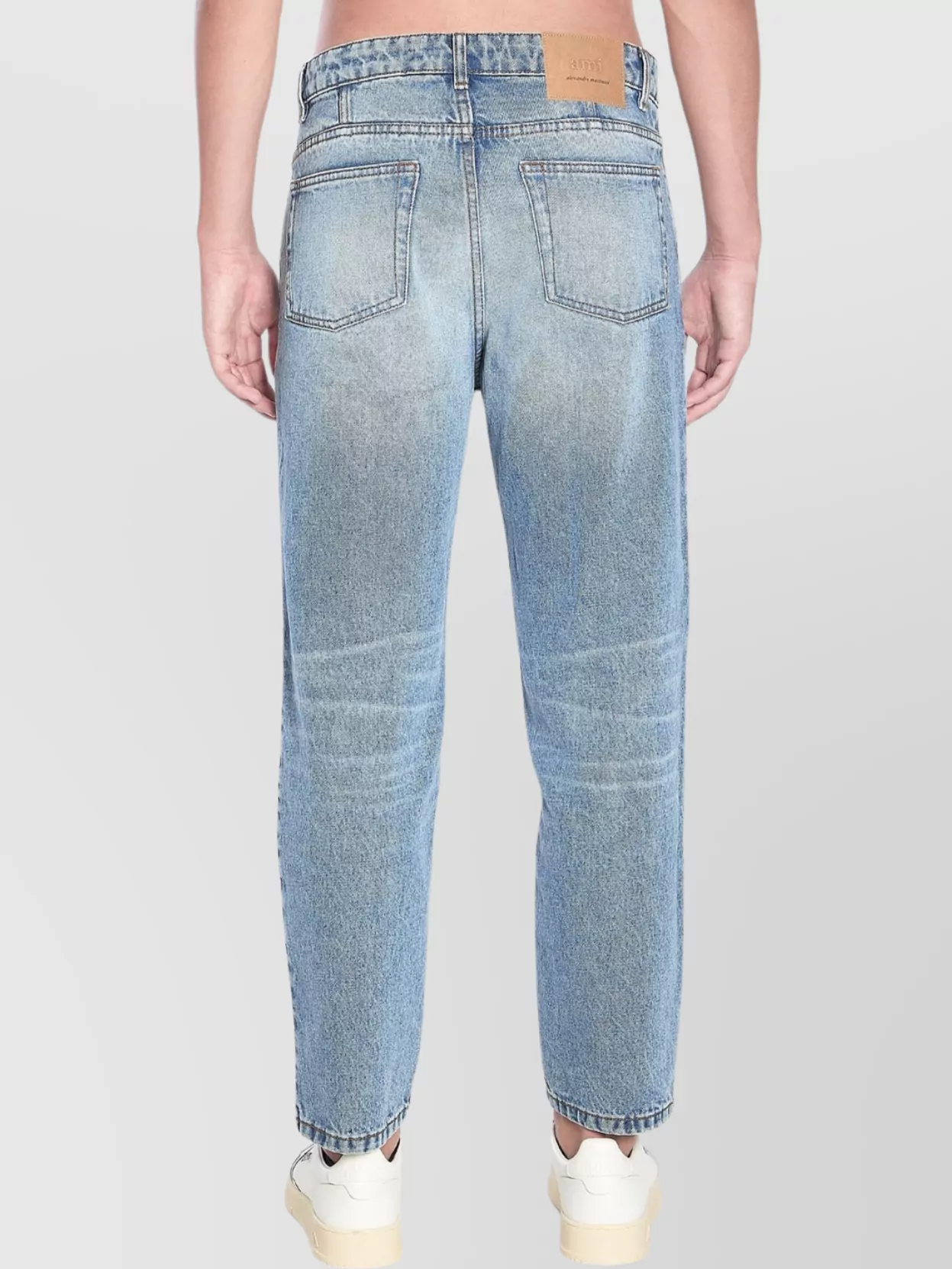 Ami Paris Tapered Fit Cropped Denim Trousers