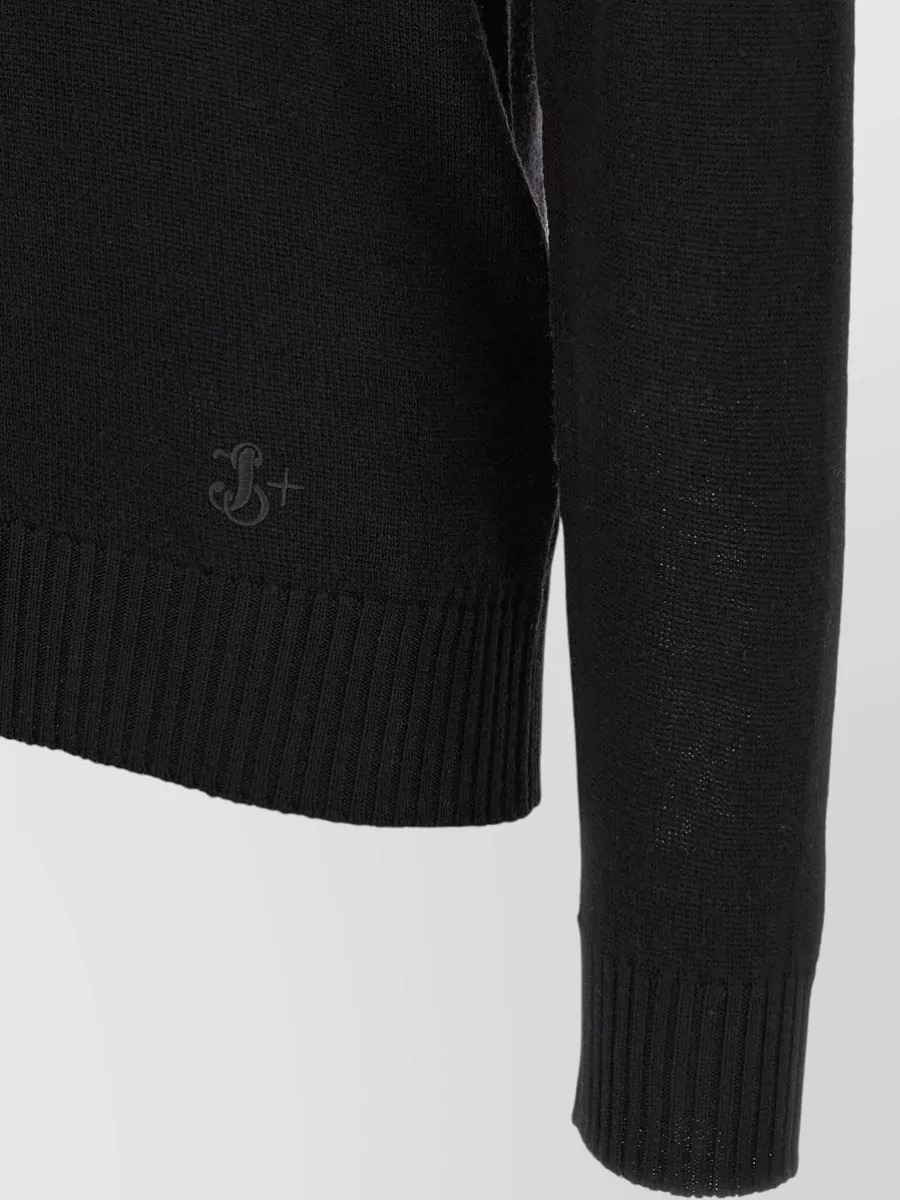 Jil Sander Crew Neck Sweater Featuring Logo Embroidery