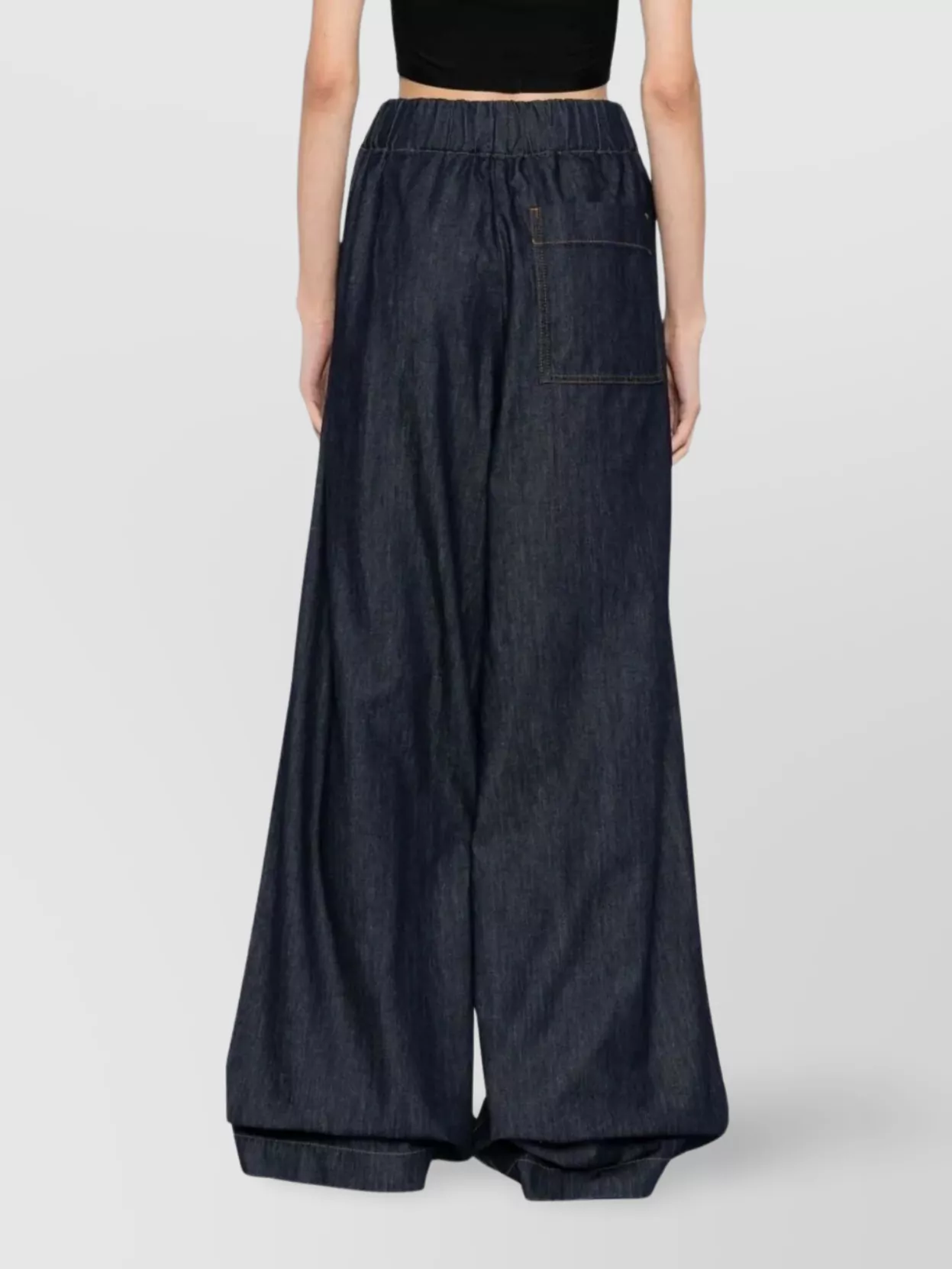 Dries Van Noten Wide Leg Denim Trousers And Pockets In Blue