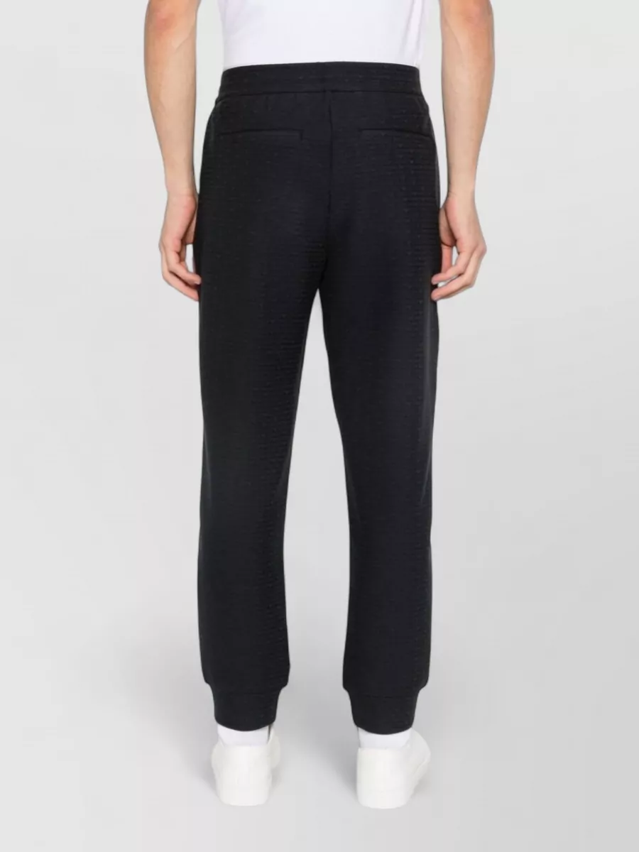 Emporio Armani Cotton Blend Sweatpants Ribbed Cuffs Pockets