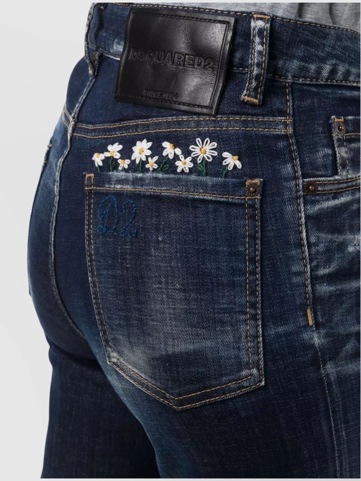 Dsquared2 Distressed Embroidered 5-Pocket Trousers